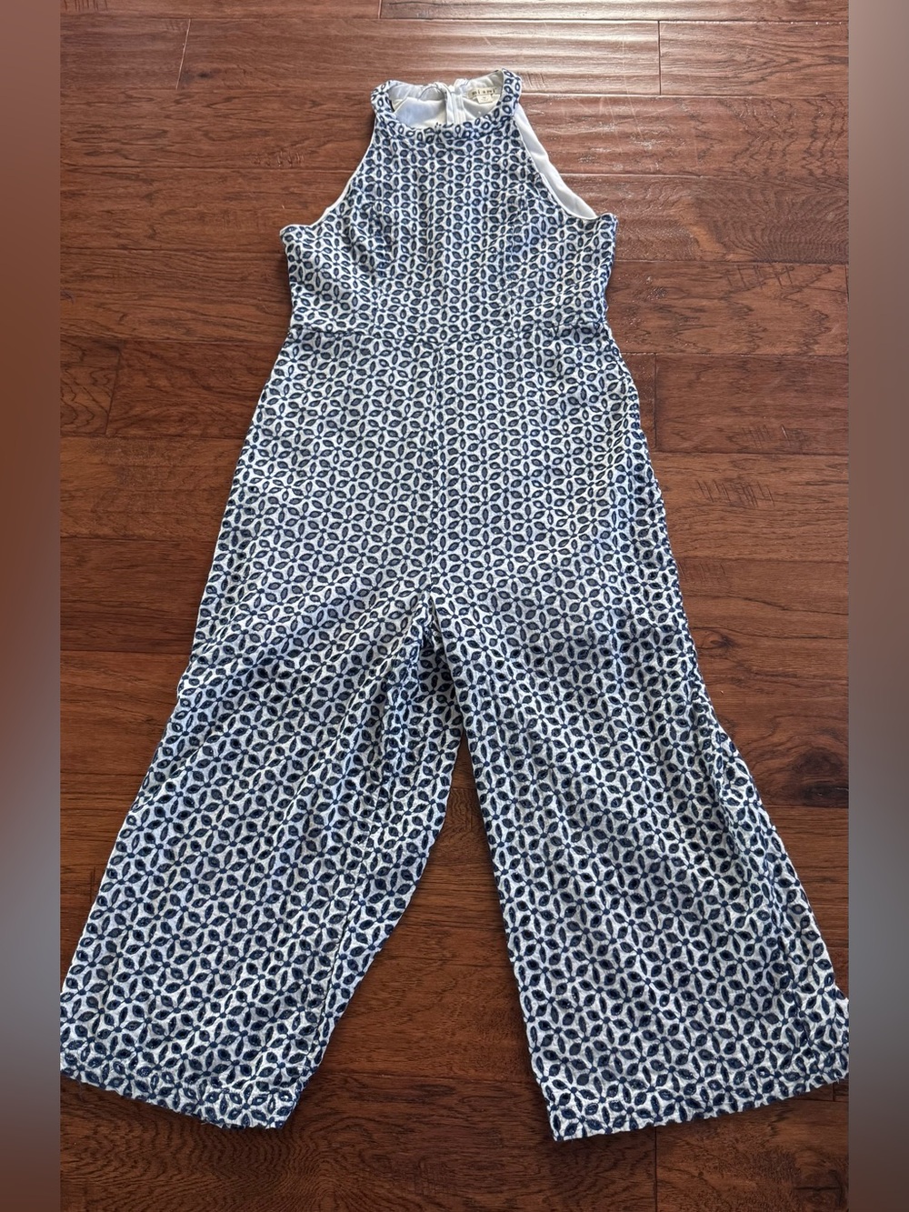Mi Ami Navy and White Eyelet Jumpsuit